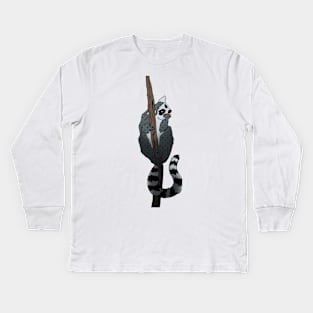 Pop art ring tailed lemur Kids Long Sleeve T-Shirt